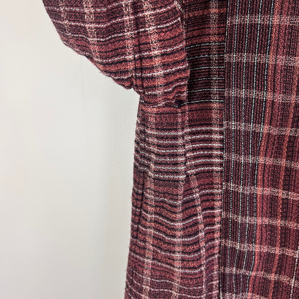 BILLY REID Plaid Italian Button Top Heritage Equestrian Academia Viscose Size XS - Picture 6 of 16